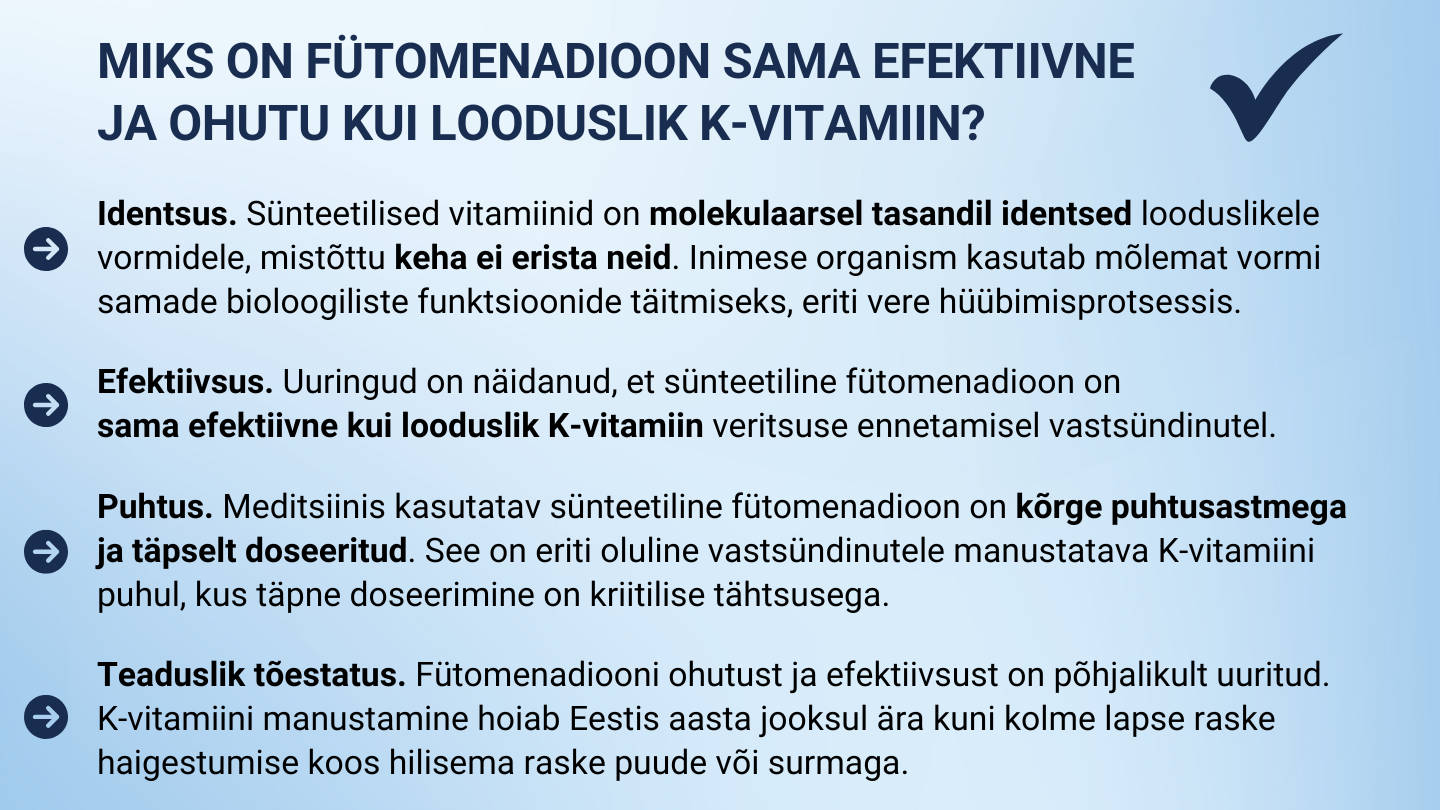 Ülevaade sellest, miks on fütomenadioon sama efektiivne ja ohutu kui looduslik K-vitamiin.